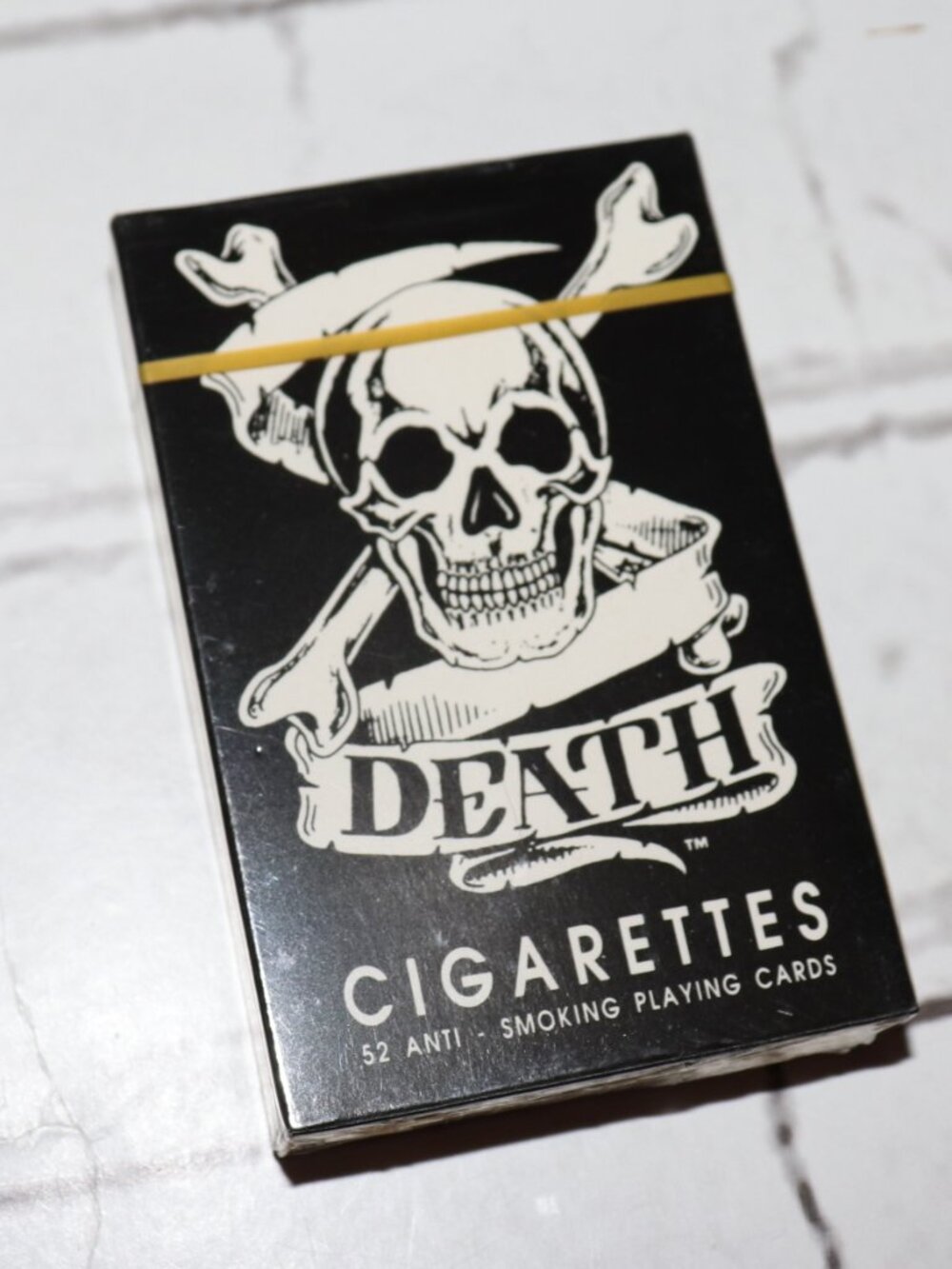 ✨ Vintage 1985 “Death Cigarettes” Anti‑Smoking Playing Cards • NIP ✨